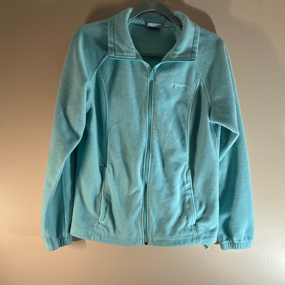 Columbia Light Blue Fleece Jacket - Picture 1 of 7